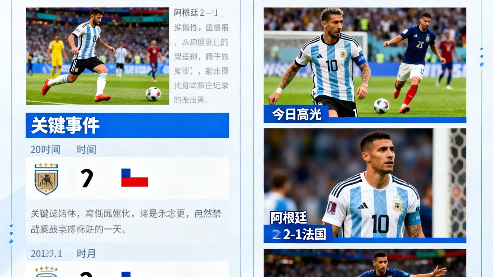 世界杯新闻资讯页面，图文战报与精彩集锦结合